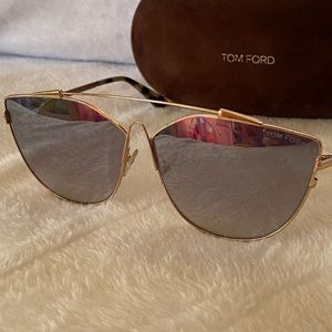Tom Ford Butterfly Sunglasses Jacquelyn-02 33G Gold/Vintage Havana 64mm.